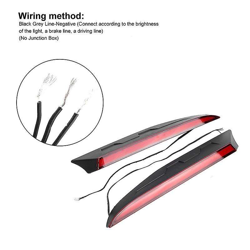 2PCS Multi-Functions LED Rear Fog Lamp Pillar Light Bumper Light Warning Brake Light Decoration for