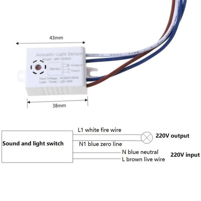 2pcs Mr-sk50a Home Improvement Smart Switch Module 220v Detector Sound Voice Sensor Intelligent Aut
