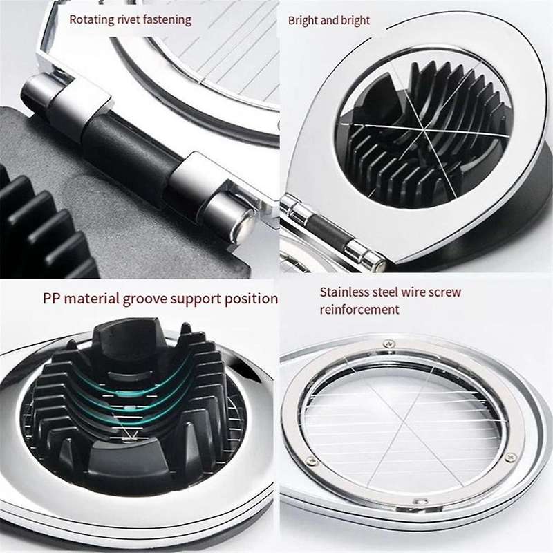 2pcs Multi Function Stainless Steel Egg Slicer for Hard Boiled Eggs Dishwasher Safe Heavy Duty Egg