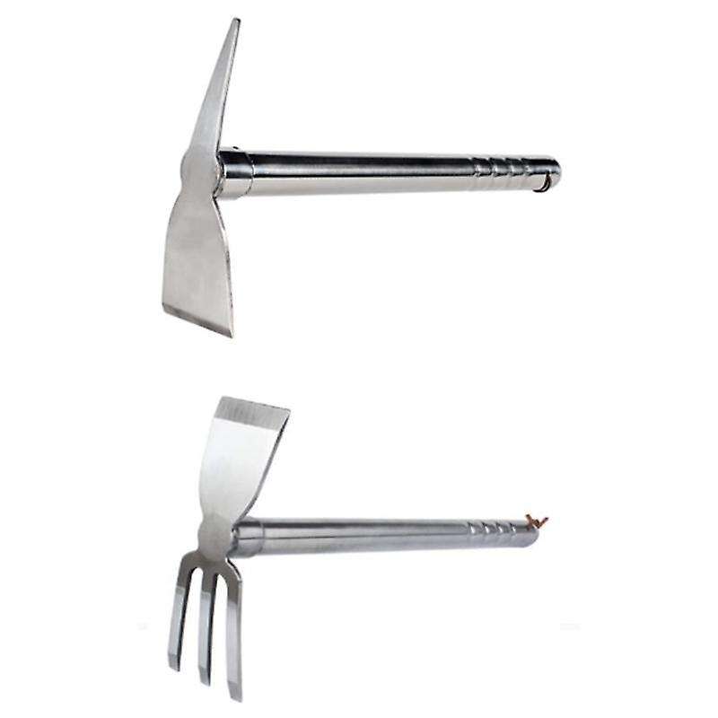 2PCS Multifunctional Combined Agricultural Tools Include a 39Cm Dual-Purpose Hoe and a 39Cm Dual-Pur