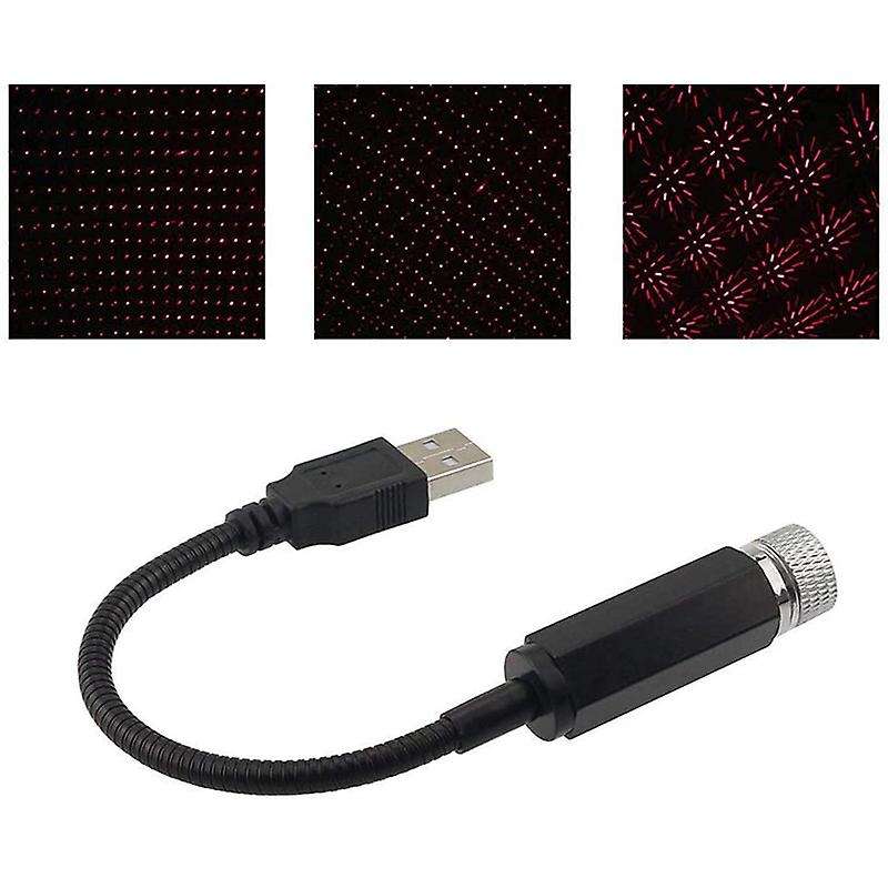 2pcs Night Light Projector Car Interior Lights Starry Lamp Led Usb Powered Romantic Roof Car Decor