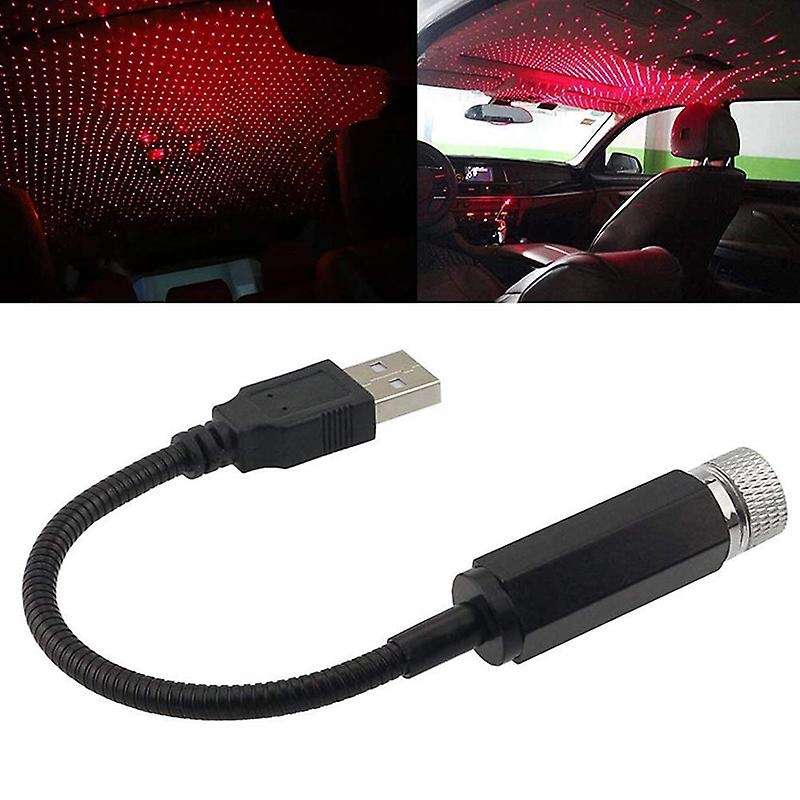 2pcs Night Light Projector Car Interior Lights Starry Lamp Led Usb Powered Romantic Roof Car Decor