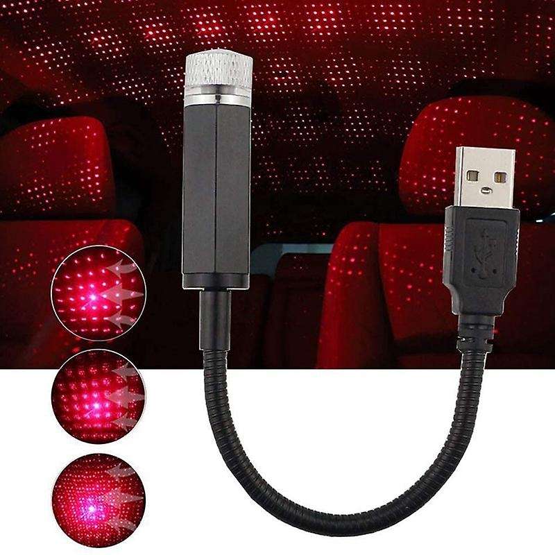 2pcs Night Light Projector Car Interior Lights Starry Lamp Led Usb Powered Romantic Roof Car Decor