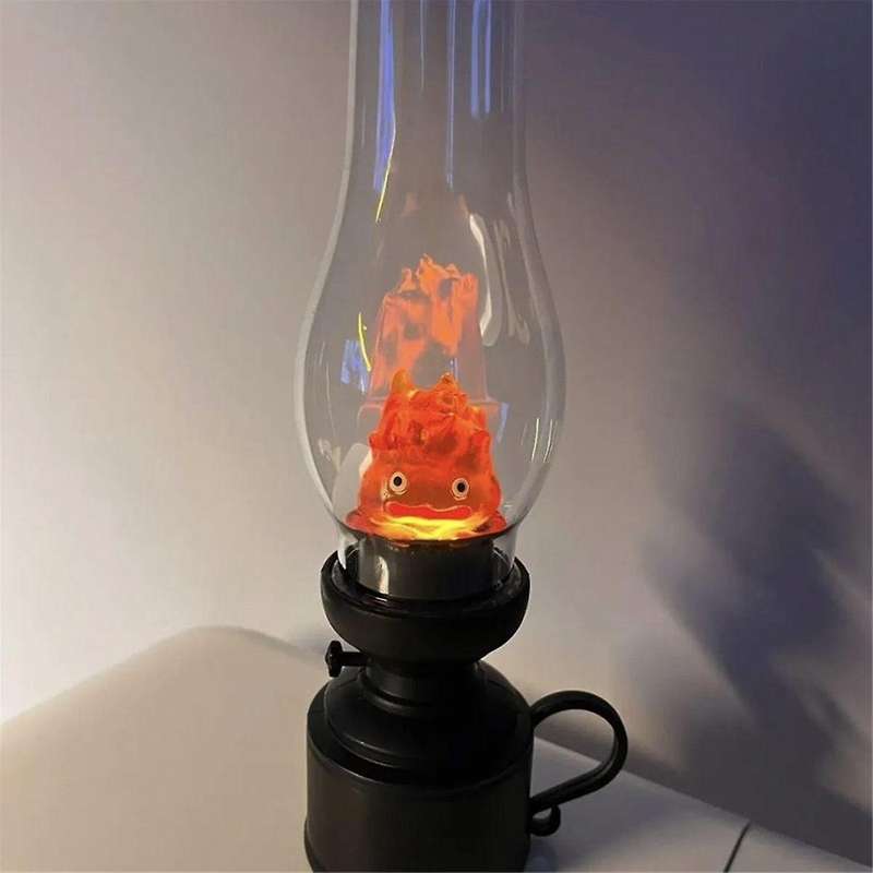 2pcs Night Light Kerosenes Candle Light Flameless Candle Holder Cartoon Anime Flame Lamp Decoration