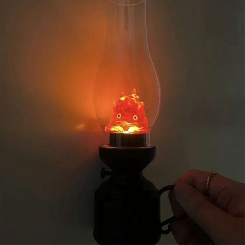 2pcs Night Light Kerosenes Candle Light Flameless Candle Holder Cartoon Anime Flame Lamp Decoration