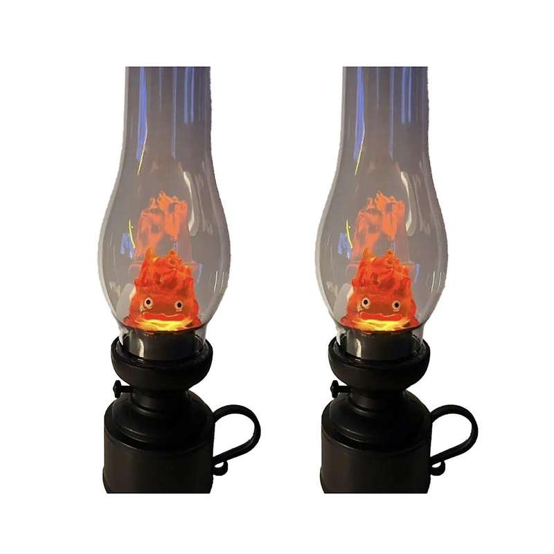 2pcs Night Light Kerosenes Candle Light Flameless Candle Holder Cartoon Anime Flame Lamp Decoration