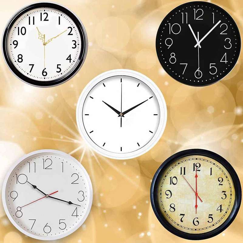 2Pcs Non-Ticking Quartz Clock Motor Kit Movement Mechanism with 5 Different Hand DIY Wall Clock Part