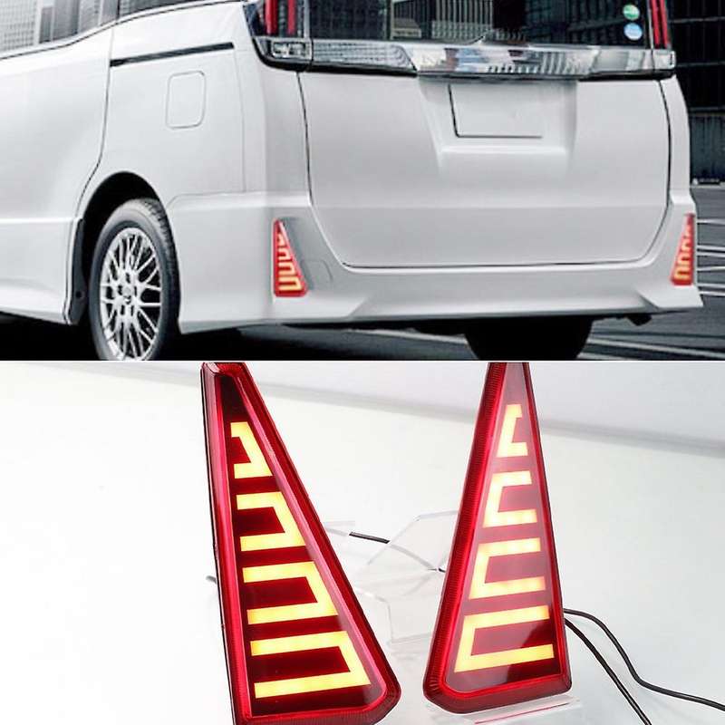 2PCS of Car LED Light Rear Bumper Brake Turn Signal Lights Night DRL for Noah Voxy 80 2016-2019 Red