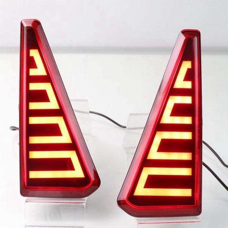 2PCS of Car LED Light Rear Bumper Brake Turn Signal Lights Night DRL for Noah Voxy 80 2016-2019 Red