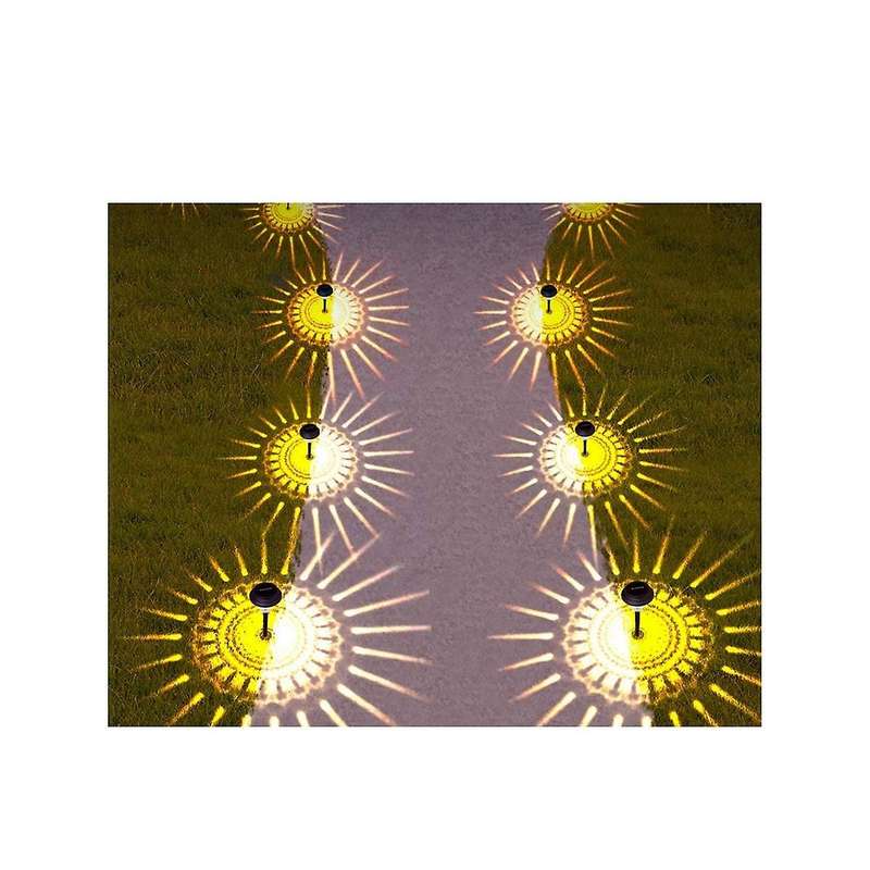 2pcs Outdoor Solar Pathway Light Warm Light Led Solar Light Outdoor Waterproof Solar Powered Garden