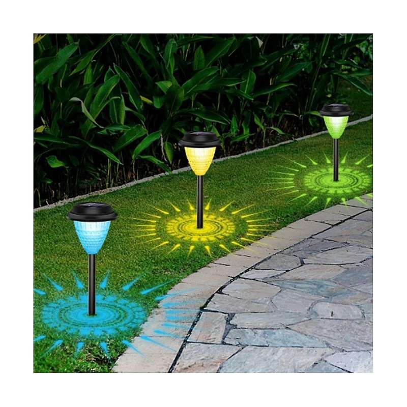 2pcs Outdoor Solar Pathway Light Warm Light Led Solar Light Outdoor Waterproof Solar Powered Garden