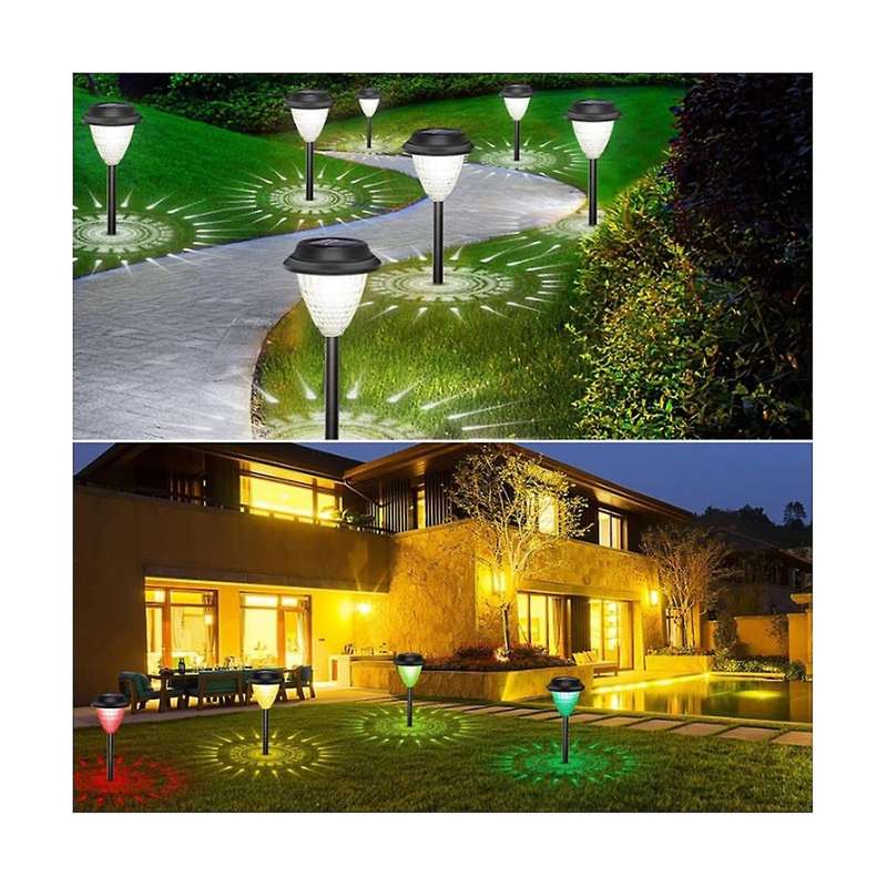 2pcs Outdoor Solar Pathway Light Warm Light Led Solar Light Outdoor Waterproof Solar Powered Garden