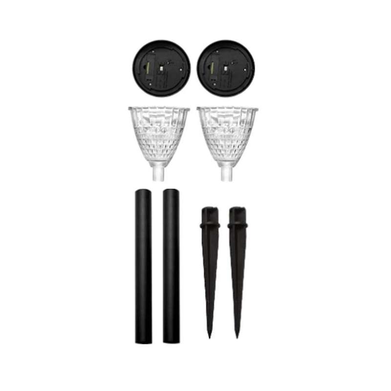 2pcs Outdoor Solar Pathway Light Warm Light Led Solar Light Outdoor Waterproof Solar Powered Garden