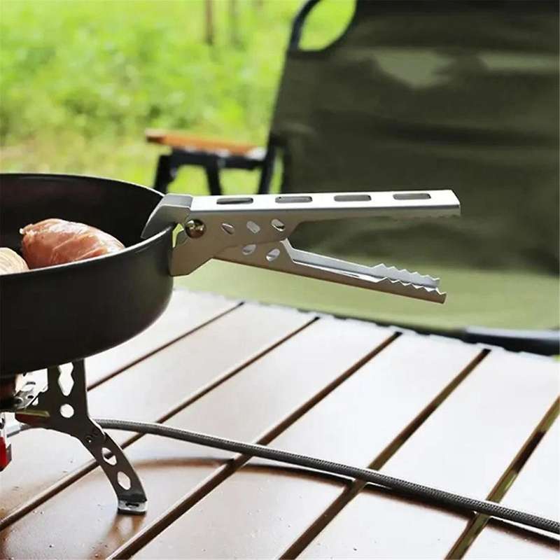 2pcs Outdoor Camping Anti-Scalding Pot and Bowl Gripper, for Hiking, Picnic, BBQ(White)