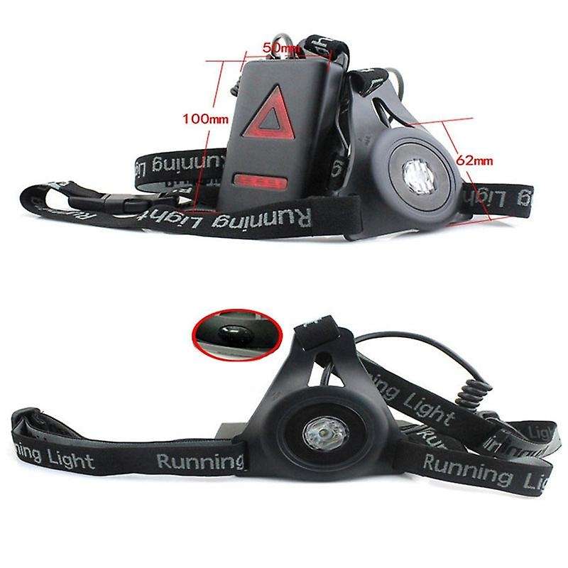 2Pcs Outdoor Sport Running Lights LED Night Cycling Flashlight Warning Bike Light USB Chest Lamp Wal
