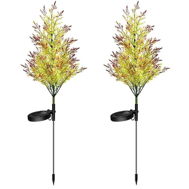 2Pcs Outdoor Lawn Light Cypress Christmas Tree 8LED Lantern to Insert Lights Outdoor Garden Lights
