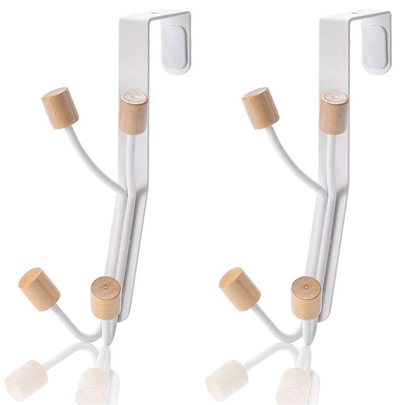 2Pcs over the Door Hooks, Towel Rack Hooks for Hanging Coats Hats Towels Bathrooms Living Room with