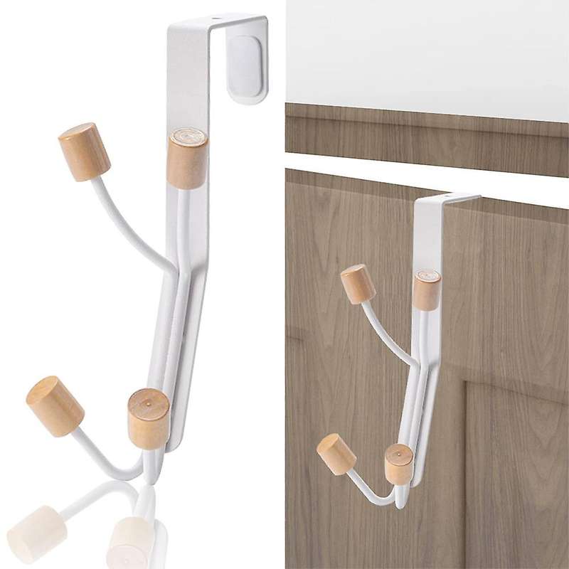 2Pcs over the Door Hooks, Towel Rack Hooks for Hanging Coats Hats Towels Bathrooms Living Room with