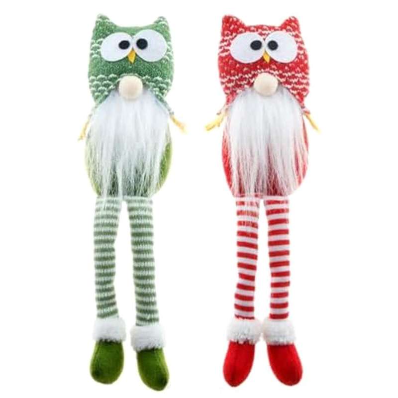 2pcs Owl Gnome Ornaments Knitted Owl Gnome Ornaments for Cartoon Swedish Tomte Owl Toys Huggable Sof