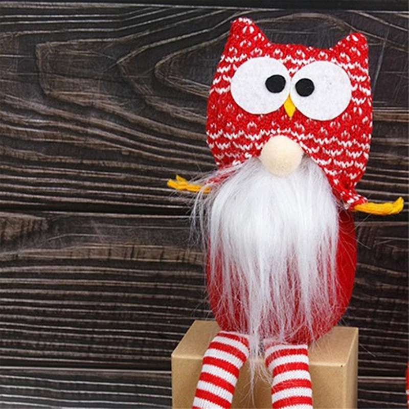 2pcs Owl Gnome Ornaments Knitted Owl Gnome Ornaments for Cartoon Swedish Tomte Owl Toys Huggable Sof