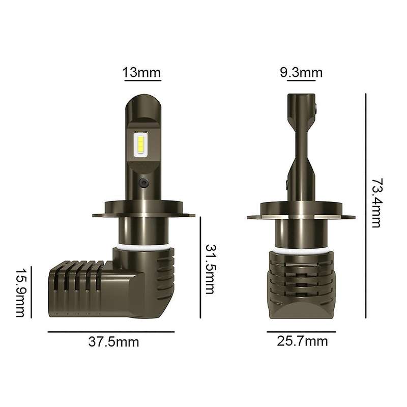 2Pcs P10 Car Led Headlight for Car H7 H4 with Csp Chips 6000K Lamp Car Head Bulbs(H7)