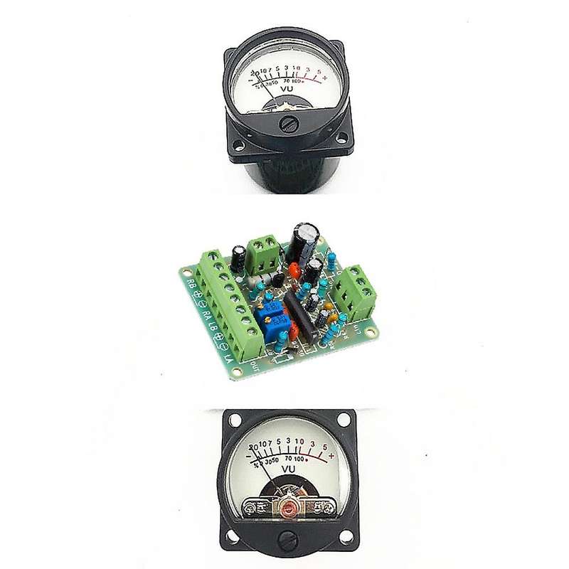 2Pcs Panel VU Meter Warm Back Light Audio Level Amplifier Indicate with Driver Board