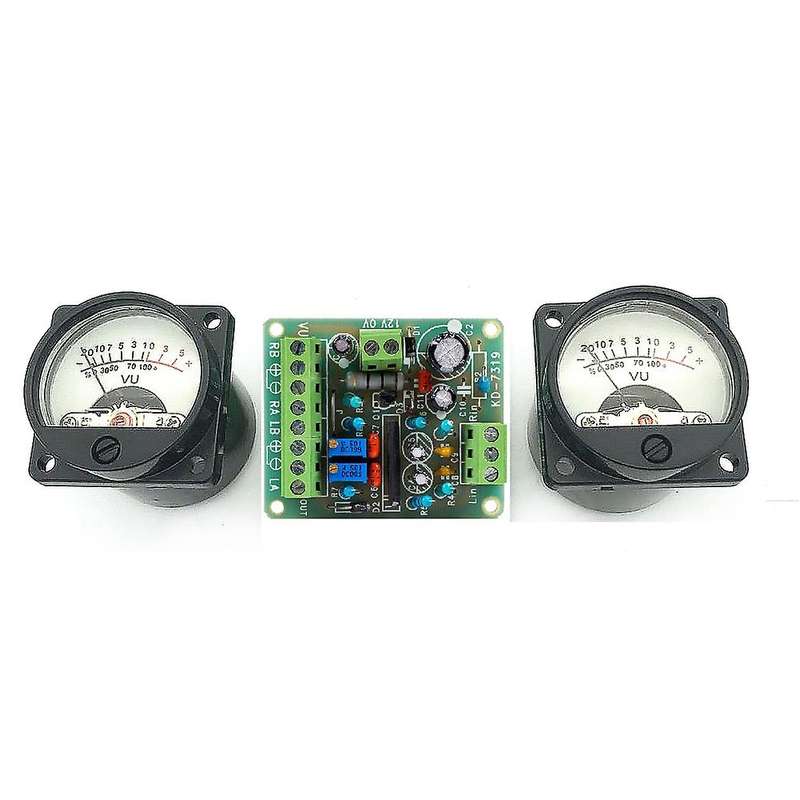 2Pcs Panel VU Meter Warm Back Light Audio Level Amplifier Indicate with Driver Board
