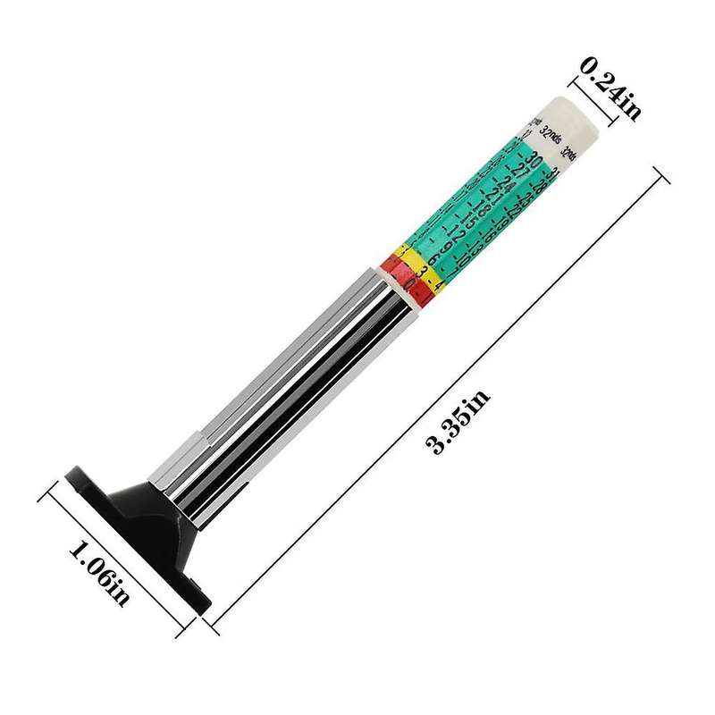 2Pcs Pencil Tire Pressure Gauge (10-50 PSI ) Manuel Tire Guage with 2Pcs Tire Tread Depth Gauge for
