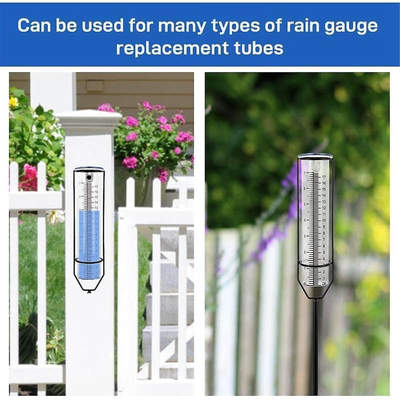 2pcs Plastic Rain Gauge Replacement Tube with 7 Inch Capacity Rain Water Gauge for Garden Yard Outdo