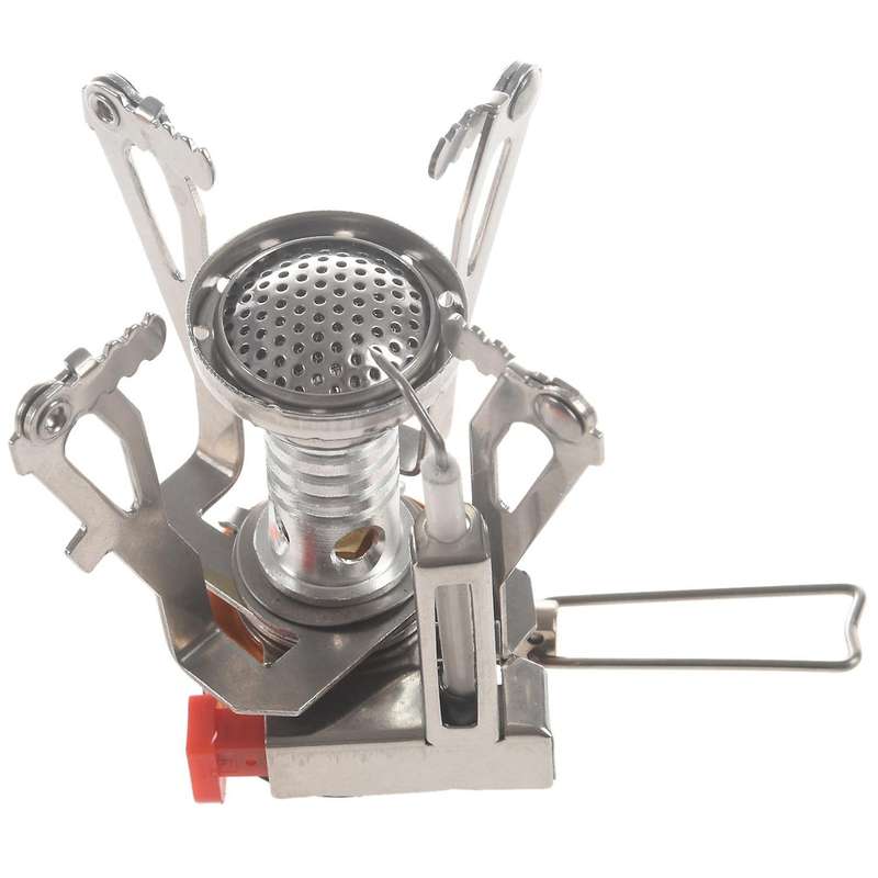 2PCS Portable Camping Stoves Backpacking Stove with Piezo Ignition Adjustable Valve Stainless Steel