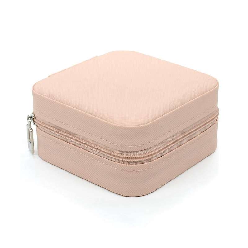 2pcs Portable Jewelry Storage Box Organizer Display Travel Jewelry Zipper Case Box Earrings Necklac