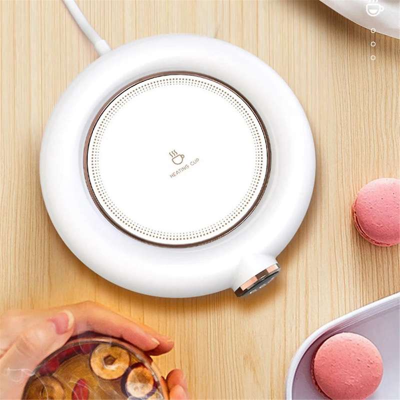 2pcs Porcelain Mugs Intelligent Heating Cup Mat Constant Temperature Coffee Cup Mat Usb Thermal Insu