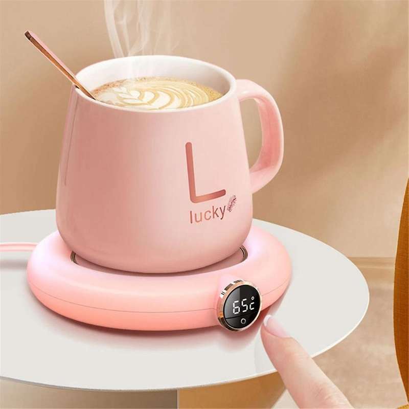 2pcs Porcelain Mugs Intelligent Heating Cup Mat Constant Temperature Coffee Cup Mat Usb Thermal Insu