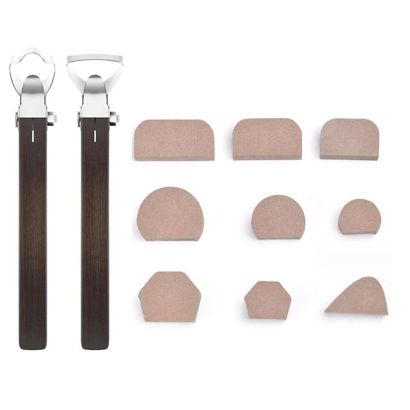 2pcs Pottery Carving Tools Sculpture ,9 Pcs Mug Handle Forms , Pottery Clay Extruder Tool Handle Sha