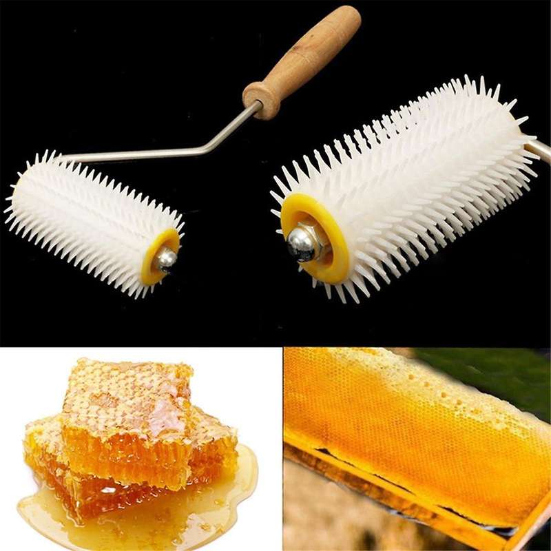 2pcs Premium Wooden Handle Hive Uncapping Needle Roller for Beekeeping