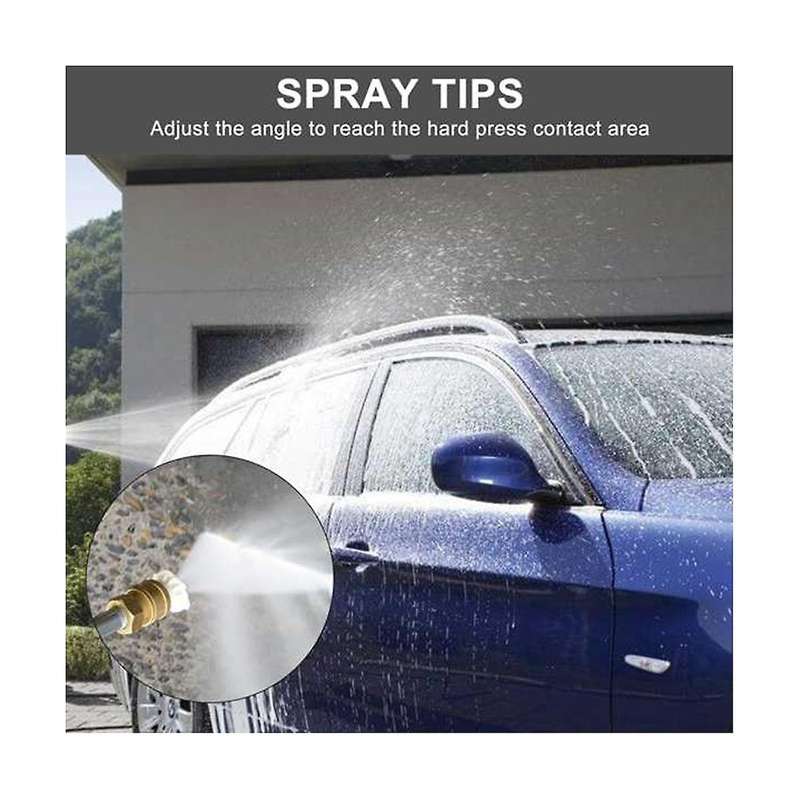 2pcs Pressure Washer Wand with Adjustable Angle Nozzle 5 Angles Quick Connect Pivot Adapter Coupler