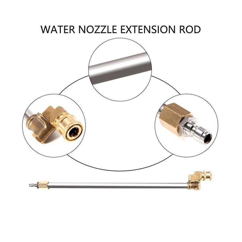 2pcs Pressure Washer Wand with Adjustable Angle Nozzle 5 Angles Quick Connect Pivot Adapter Coupler