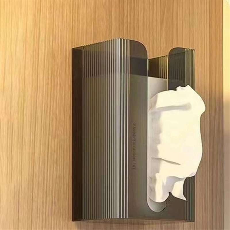2pcs Punch-free Tissue Box Wall-mounted Paper Towel Napkin Storage Box Bathroom Toilet Kitchen Tissu
