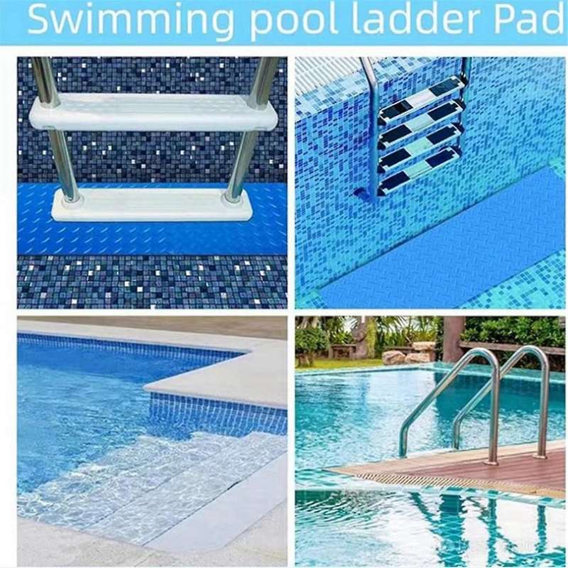 2Pcs PVC Swimming Pool Ladder Step Mat 24 X 9In Non-Slip Step Mat for Pool Step Prevent Slipping