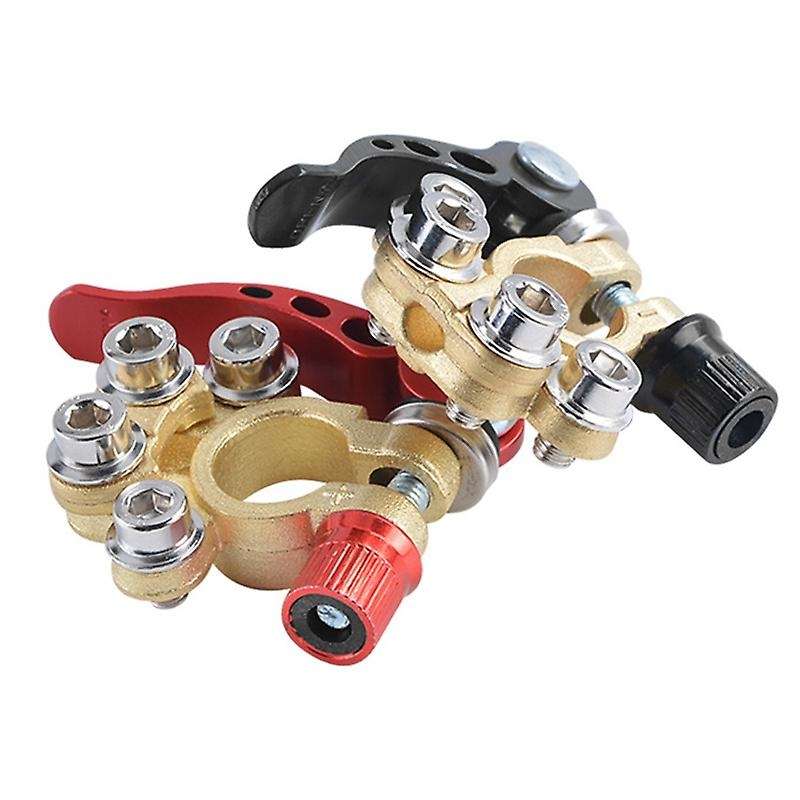 2PCS Quick Disconnect Car Battery Main Cable Post Terminal Shut-Off Connectors for 12V 6V 24V Boat C