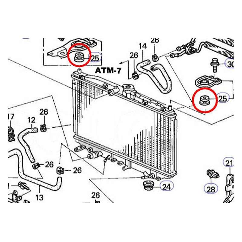 2PCS Radiator Assembly Black Fit Compatible Honda Accord Civic 74173-SJ4-000
