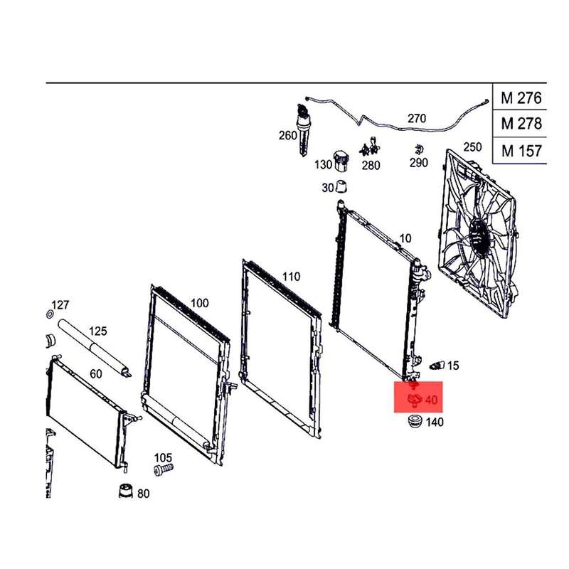 2Pcs Radiator Lower Mounting Bracket 2515040114 for - W164 W251 ML320 ML550 GL320 R320