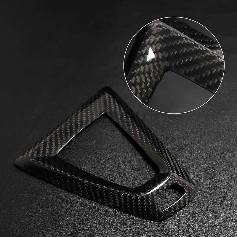 2Pcs Real Carbon Fiber Gear Shift Knob Handle Cover Panel Trim Left for M2 F87 M3 F80 F82 M5 F10 F85