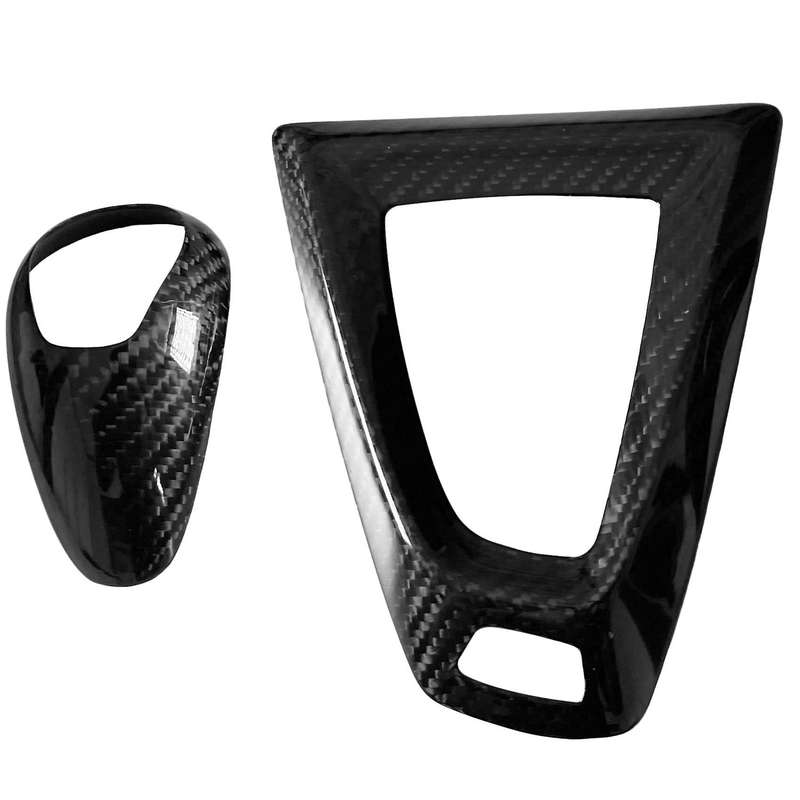 2Pcs Real Carbon Fiber Gear Shift Knob Handle Cover Panel Trim Left for M2 F87 M3 F80 F82 M5 F10 F85