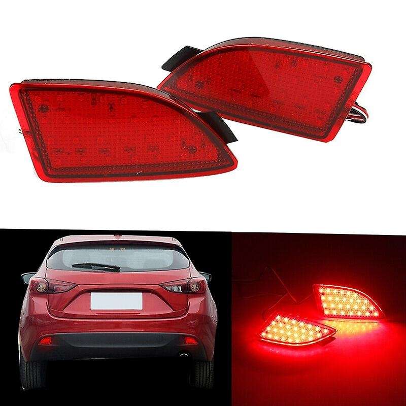 2Pcs Rear Bumper Reflector Brake Light for 3 Axela Hatchback