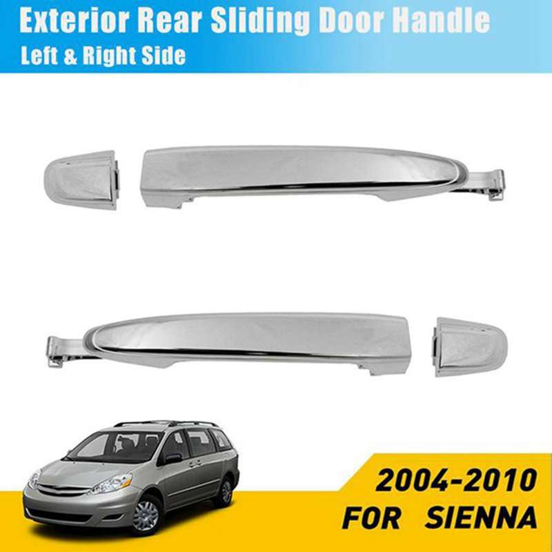 2pcs Rear Door Handle Exterior Door Handle Silver