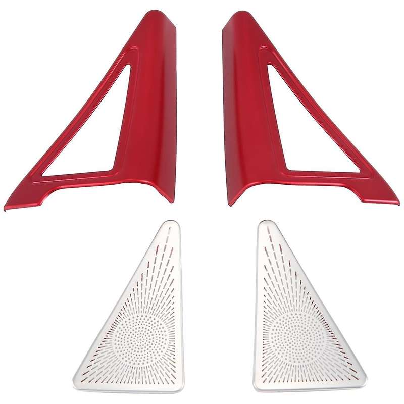 2PCS Rear Door Stereo Speaker Cover Trim Decor for 11Th 2022 2023 Red Interior Accessories