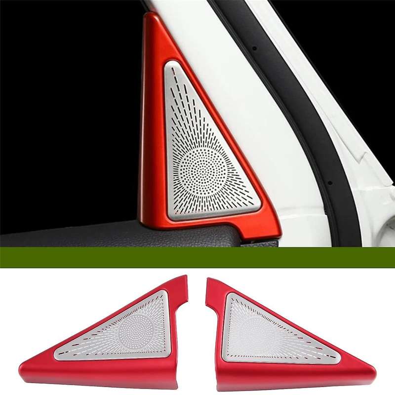 2PCS Rear Door Stereo Speaker Cover Trim Decor for 11Th 2022 2023 Red Interior Accessories