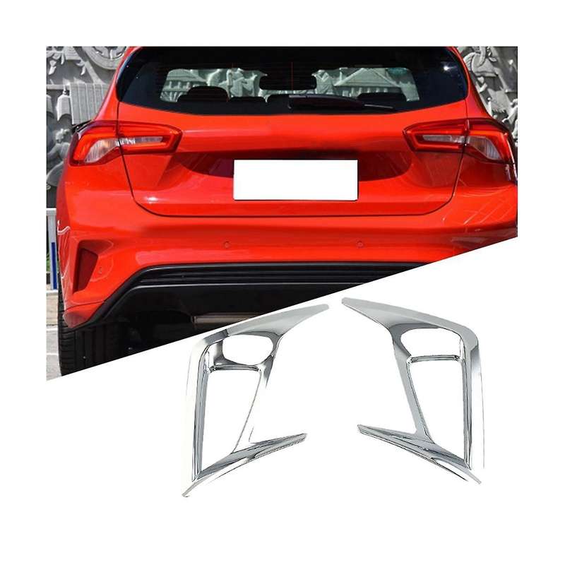 2pcs Rear Fog Light Lamp Frame Cover Trim for Focus Mk4 Hatchback 2019-2020 Chrome