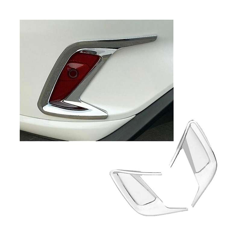 2pcs Rear Fog Light Lamp Frame Cover Trim for Focus Mk4 Hatchback 2019-2020 Chrome